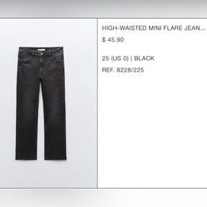 Black Zara High Waist Mini Flare Jeans